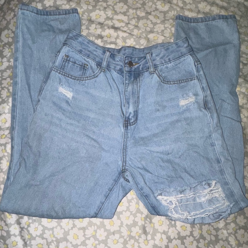 Light Blue Distressed Womens Jeans